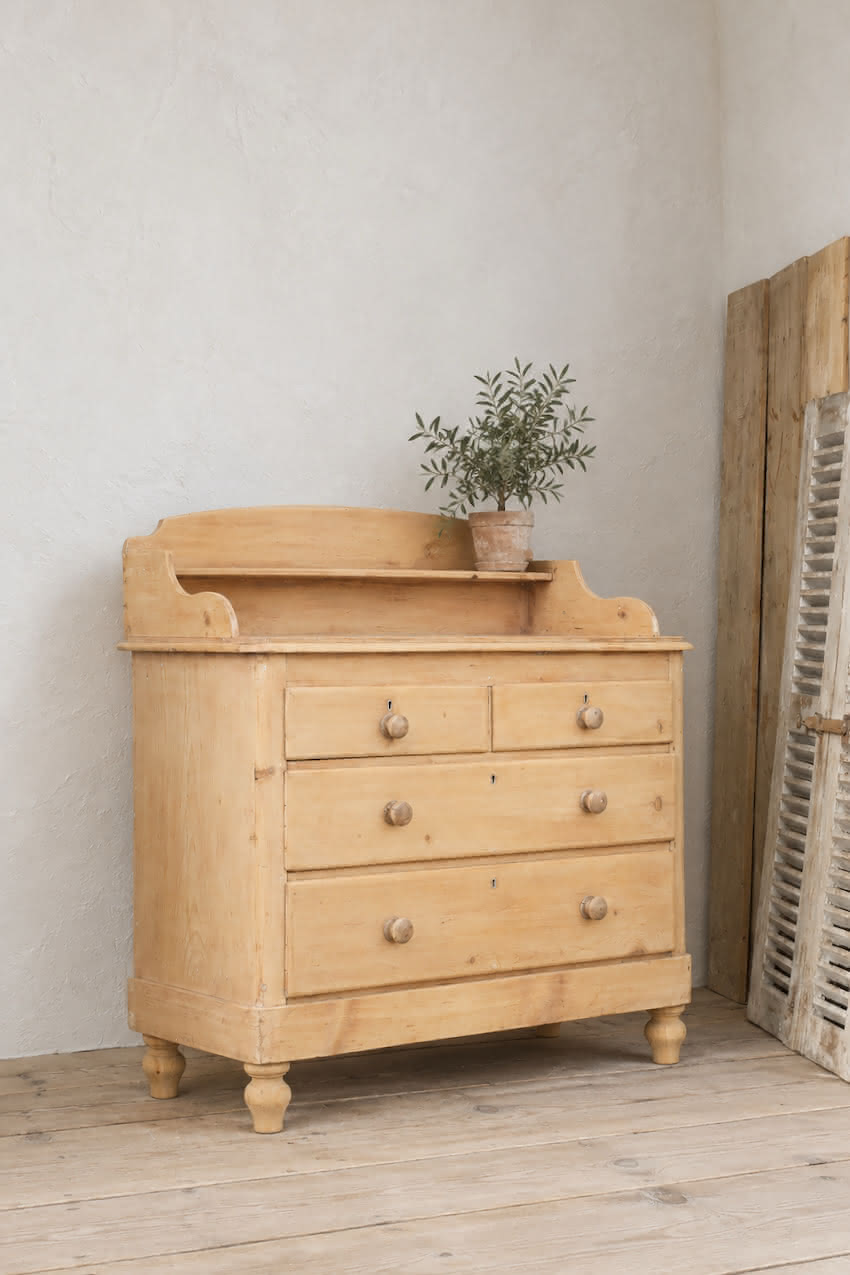 very pretty galleried french all original pine two door cupboardcupboard with shelf & metal handles and typical hinges.