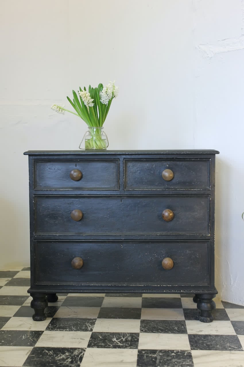 beautiful black victorian chest