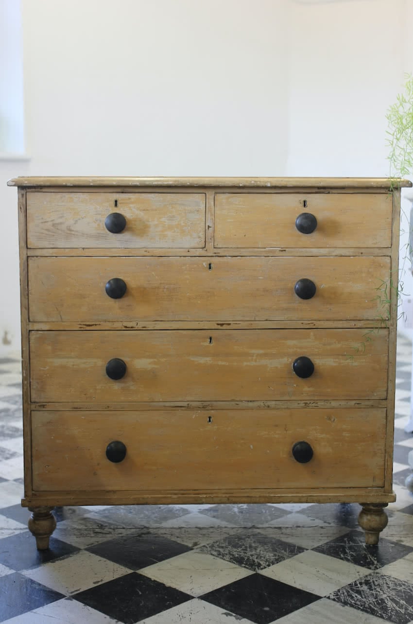 original painted pine chest
