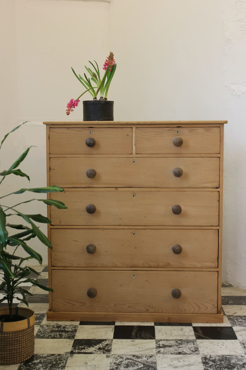 very large victorian pine chest