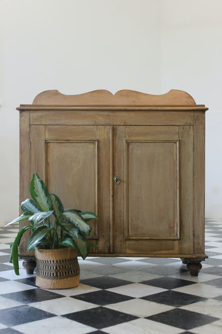 early two door beautiful original painted pine chest of drawers