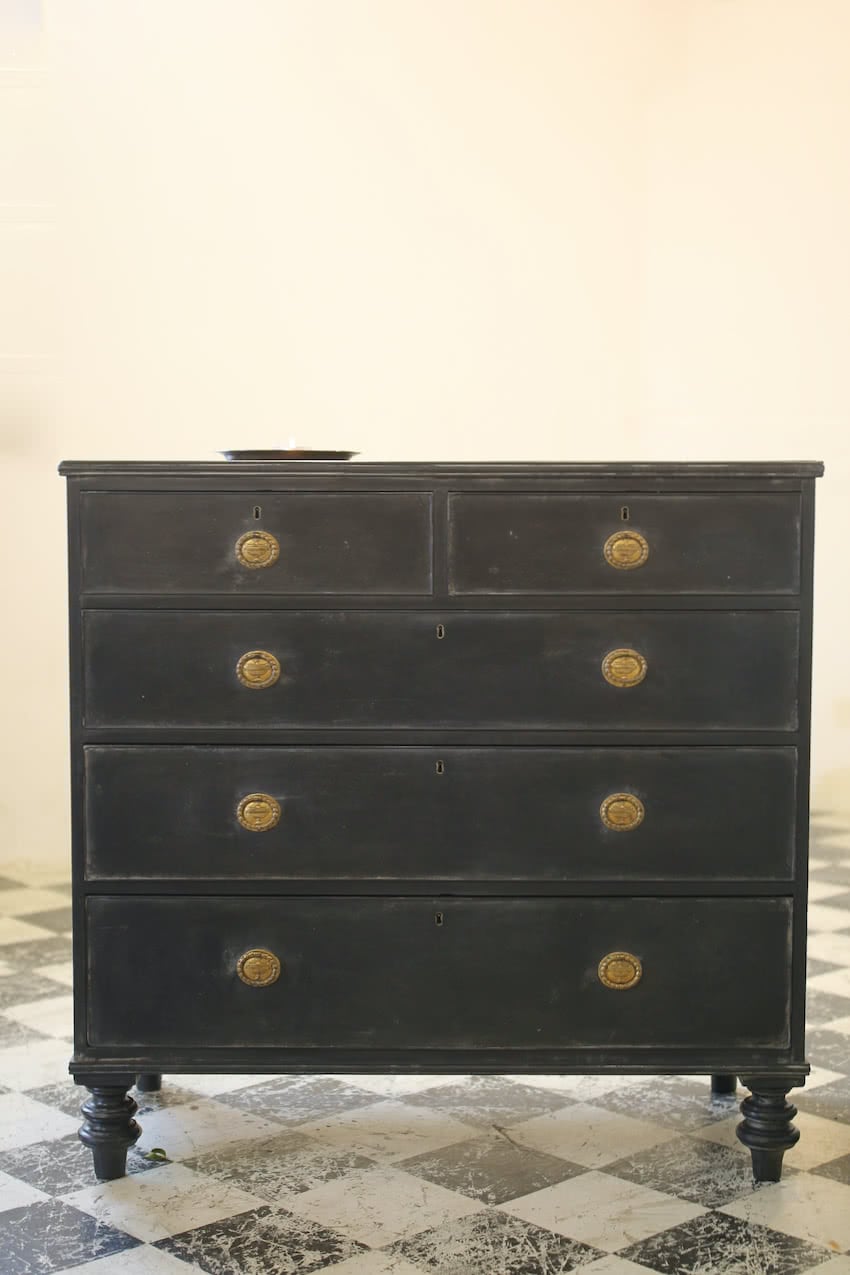 georgian style black chest