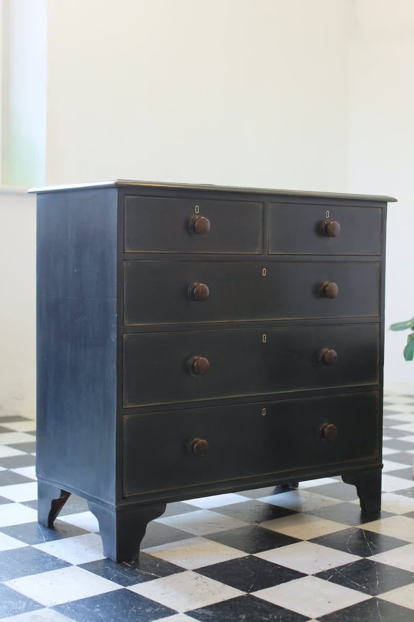large painted maghogany chest of drawers