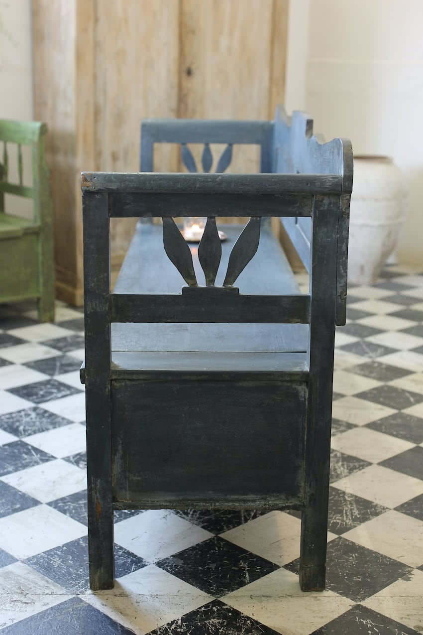 white and grey green geometric painted antique pine chest of drawers