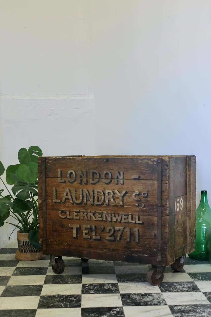 blue tall pine shelved cupboard