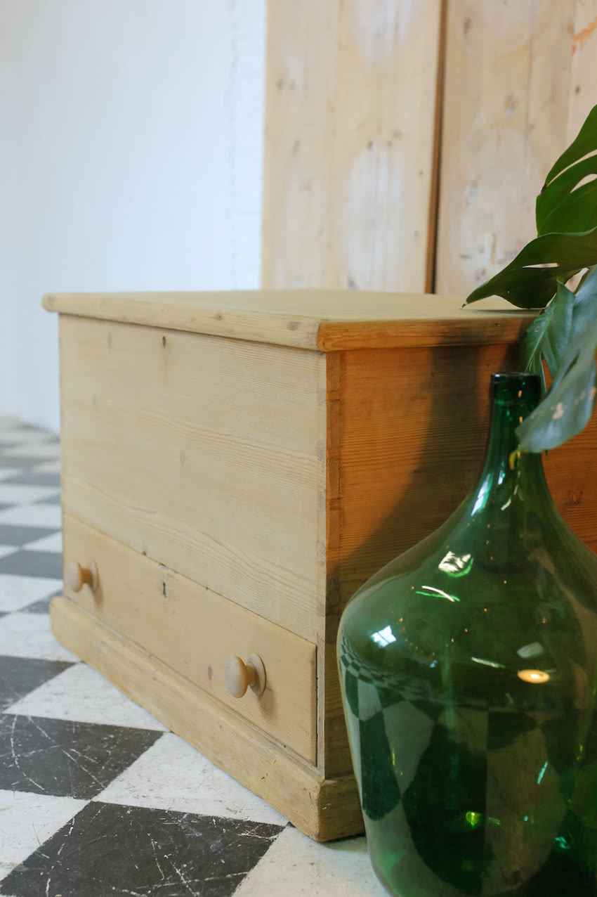 very pretty galleried french all original pine two door cupboardcupboard with shelf & metal handles and typical hinges.