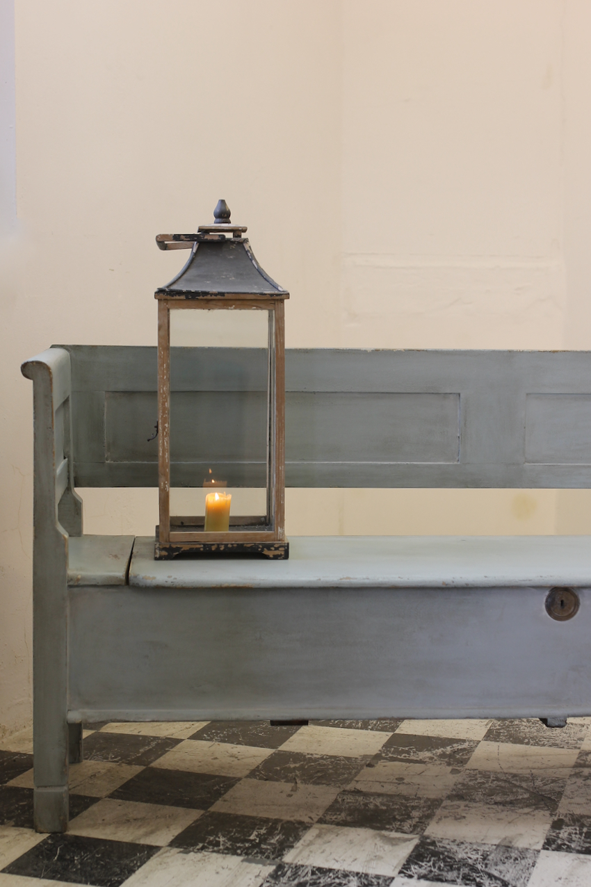 european pine swedish blue storage bench