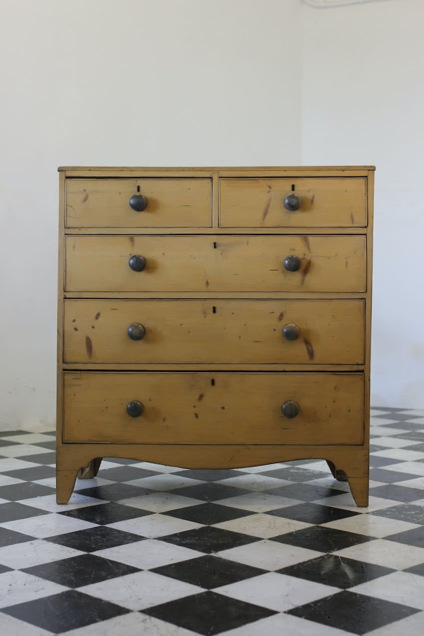 georgian original painted pine chest of drawers