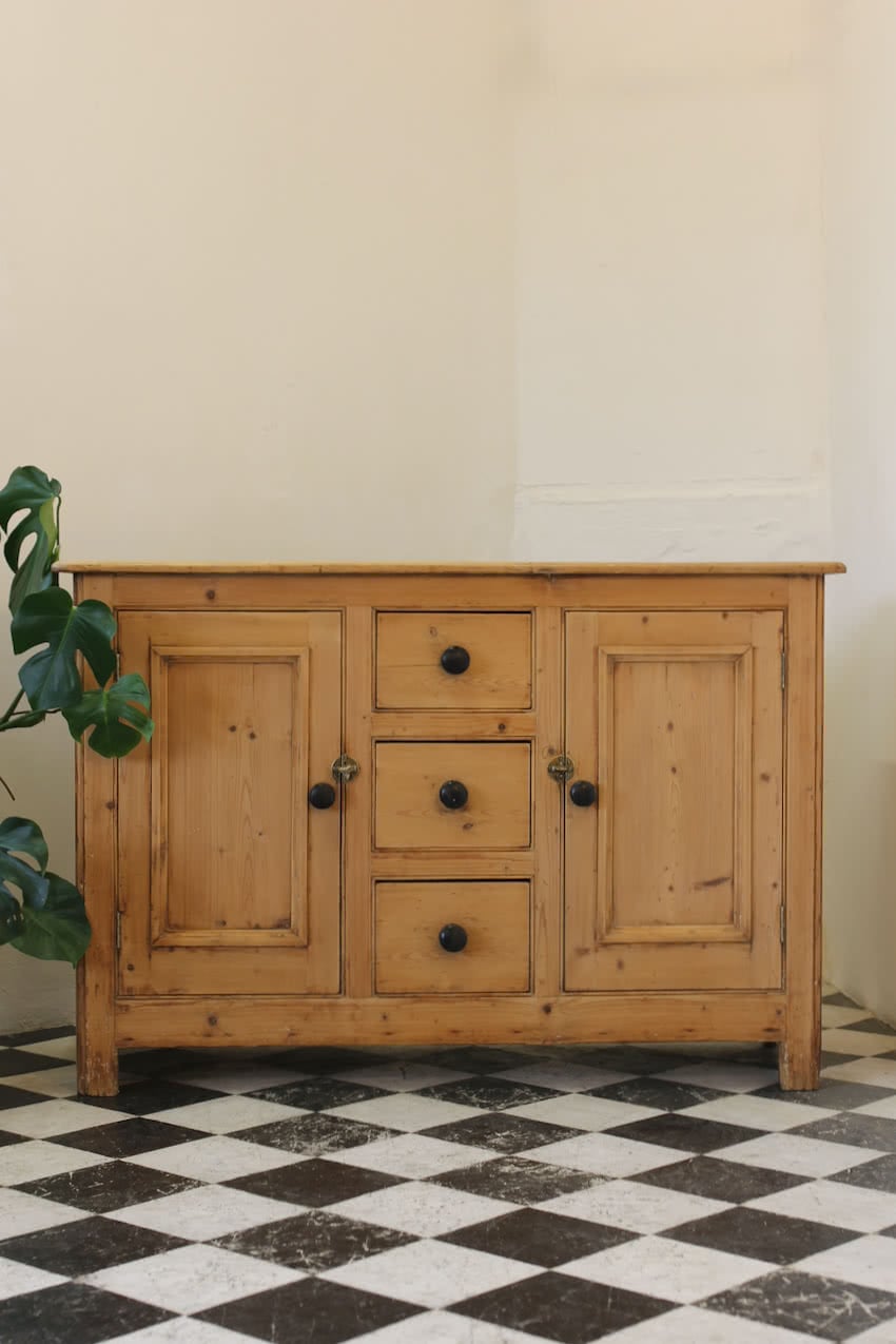english pine two door dresser base