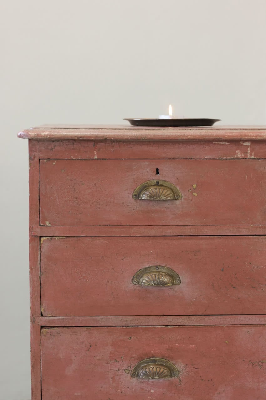 green seven drawer base cupboard