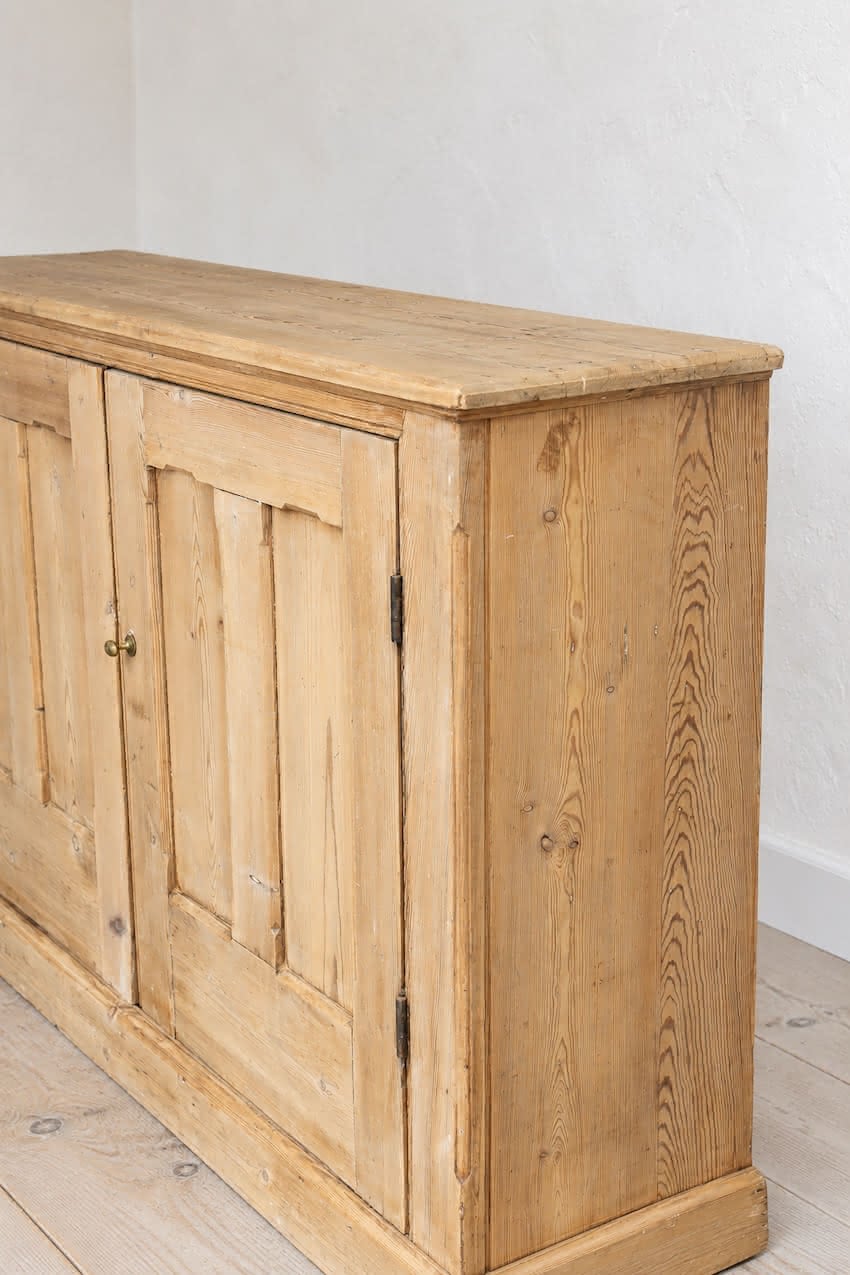 very pretty galleried french all original pine two door cupboardcupboard with shelf & metal handles and typical hinges.