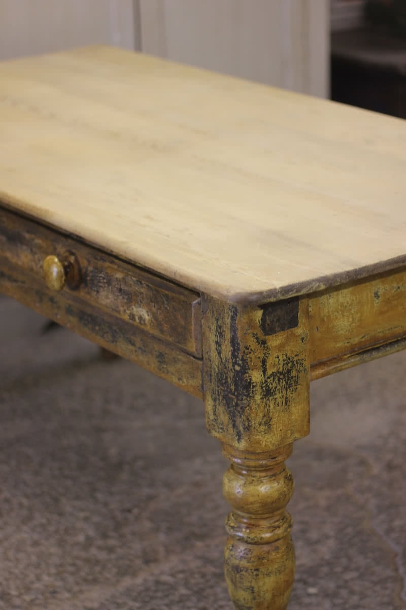 antique pine original painted farmhouse table