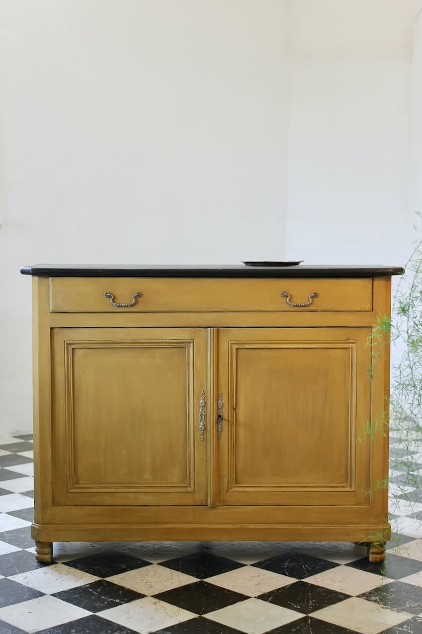 gorgeous french antique pine cupboard with shelves and long drawer.